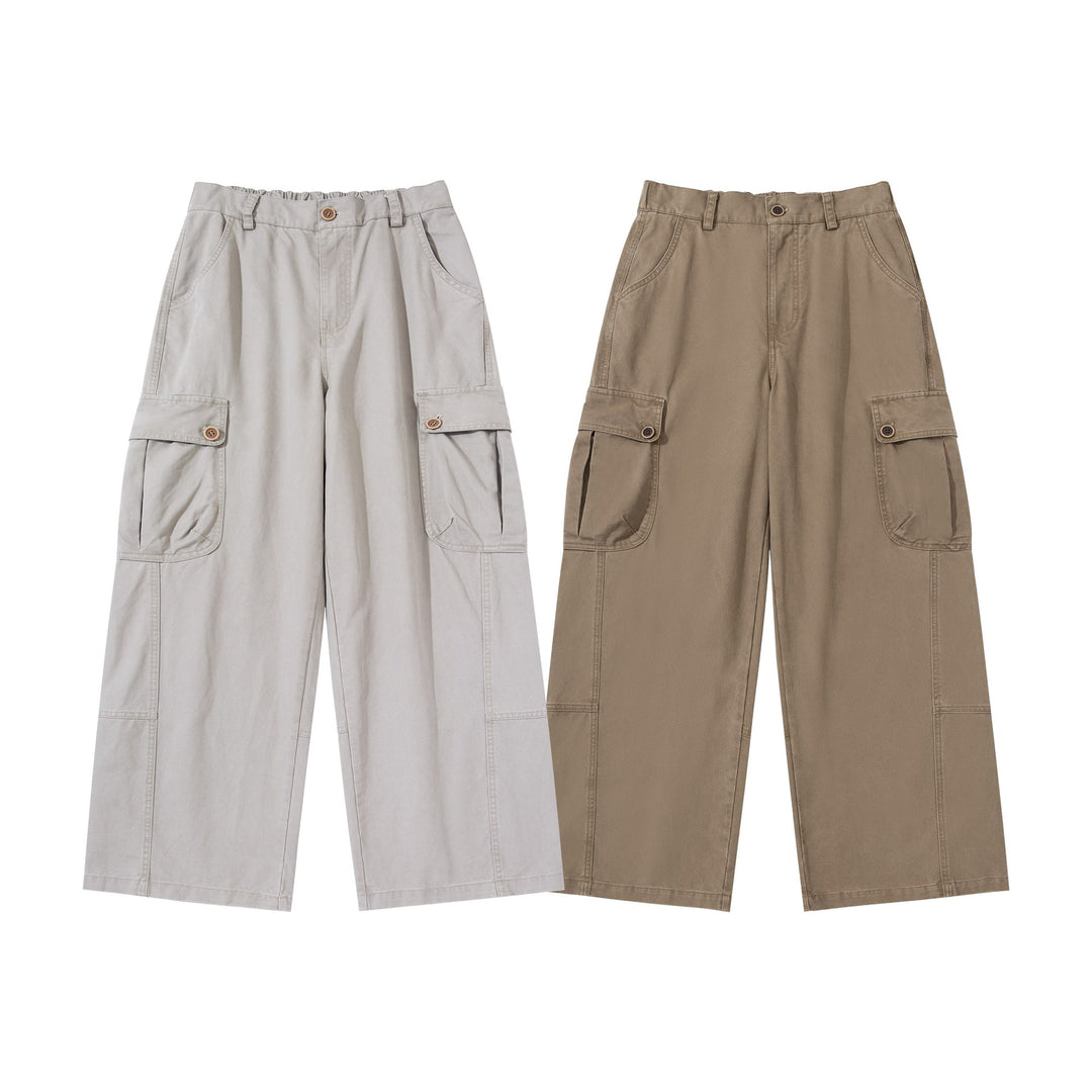 Damen hochgeschnittene Cargo‑Hose mit weitem Bein und Klappentaschen Nord Taschen