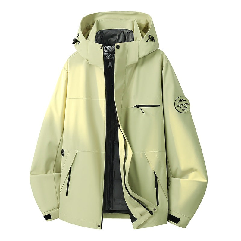 Herren Wetterfeste dreilagige Hardshelljacke mit verstellbarer Kapuze, verschweißten Nähten & Multifunktionstaschen Nord Taschen