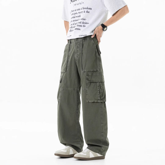 Herren Extraweite Utility-Cargo-Hose im Baggy‑Cut mit elastischem Bund und Mehrfachklappentaschen Nord Taschen