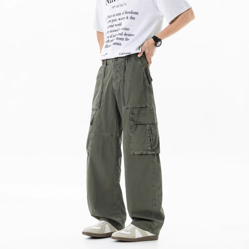 Herren Extraweite Utility-Cargo-Hose im Baggy‑Cut mit elastischem Bund und Mehrfachklappentaschen Nord Taschen