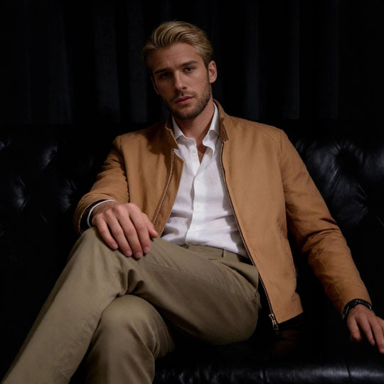 Herren Harrington-Jacke mit Cordkragen, Zweiwege-Reißverschluss und verdeckten Eingrifftaschen Nord Taschen
