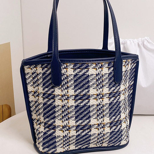 Damen moderne Shopper-Tasche mit klassischem Karomuster Nord Taschen