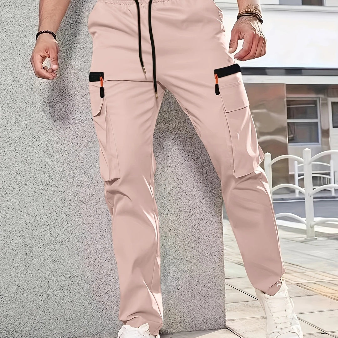 Herren Tapered Cargojogginghose mit elastischem Bund, Tunnelzug & Multifachtaschen Nord Taschen