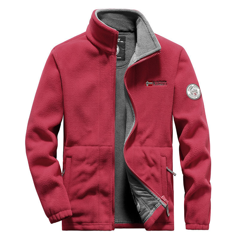 Herren  hochwertige Microfleece-Outdoorjacke mit Stehkragen, durchgehendem Reißverschluss und isolierendem Fleece-Innenfutter Nord Taschen