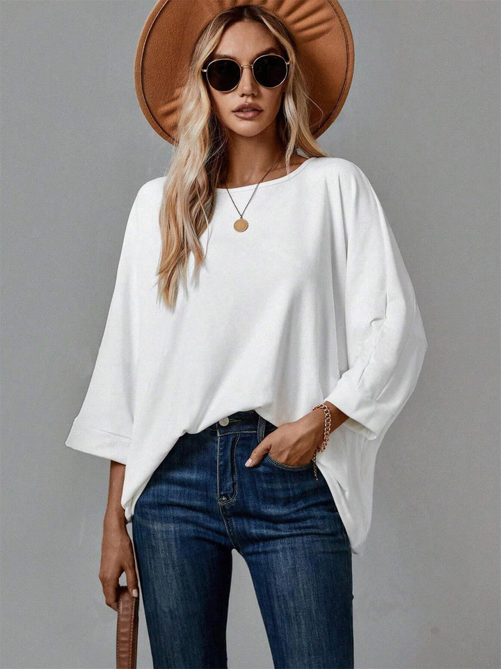 Damen Oversized Oberteil mit lässigem Schnitt und überschnittenen Ärmeln
