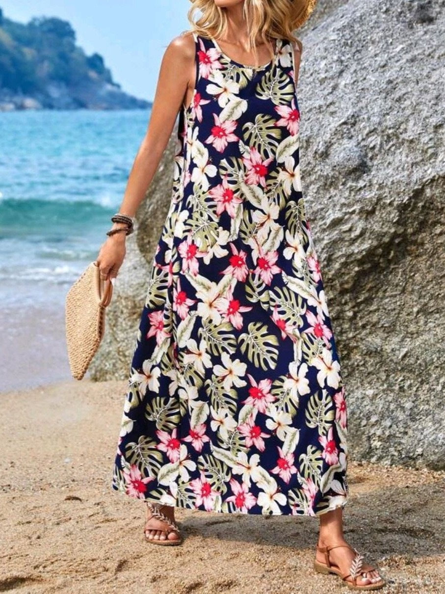 Damen Maxikleid mit einzigartigen Schmetterlingsdruck