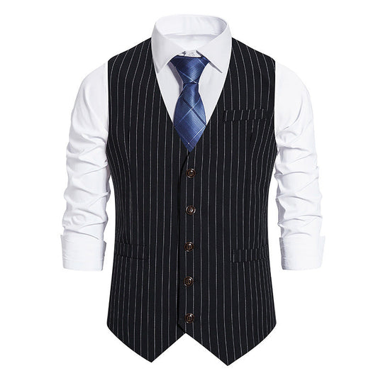 Herren elegante Anzugweste mit feinem Nadelstreifen und praktischen Taschen