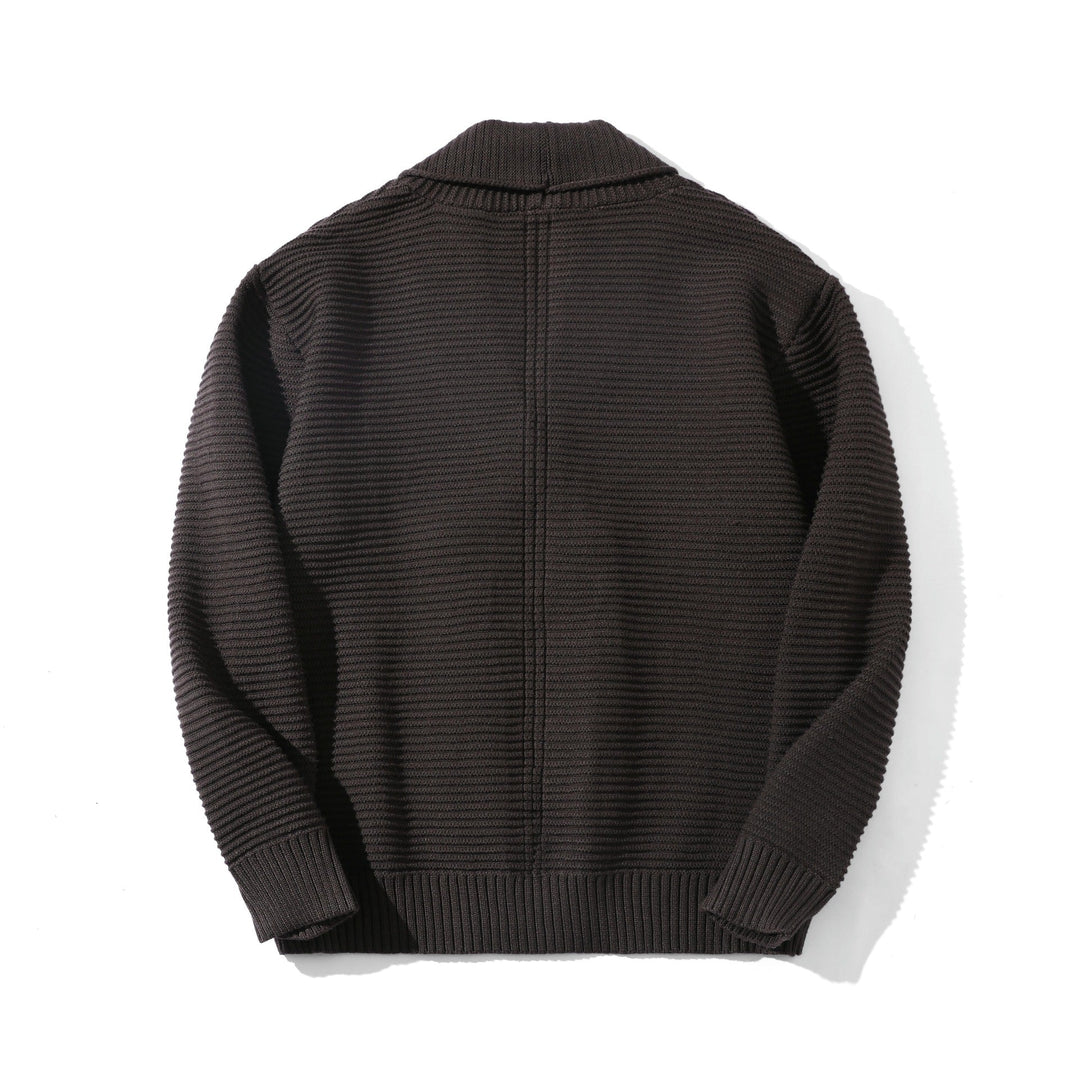 Damen Doppelreihige Strickcardigan mit Schalkragen und Strukturstrick Nord Taschen