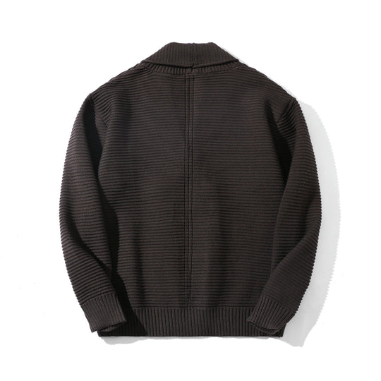 Damen Doppelreihige Strickcardigan mit Schalkragen und Strukturstrick Nord Taschen