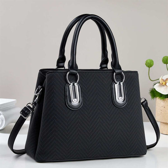 Damen elegante Handtasche mit modernem Zickzack-Muster und abnehmbarem Schulterriemen Nord Taschen