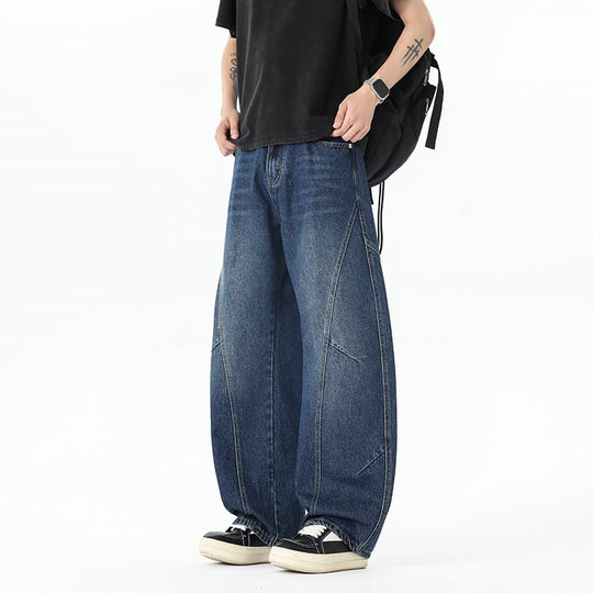 Herren Extraweite Baggy-Jeans mit tiefem Schritt und markanten Kontrastnähten Nord Taschen