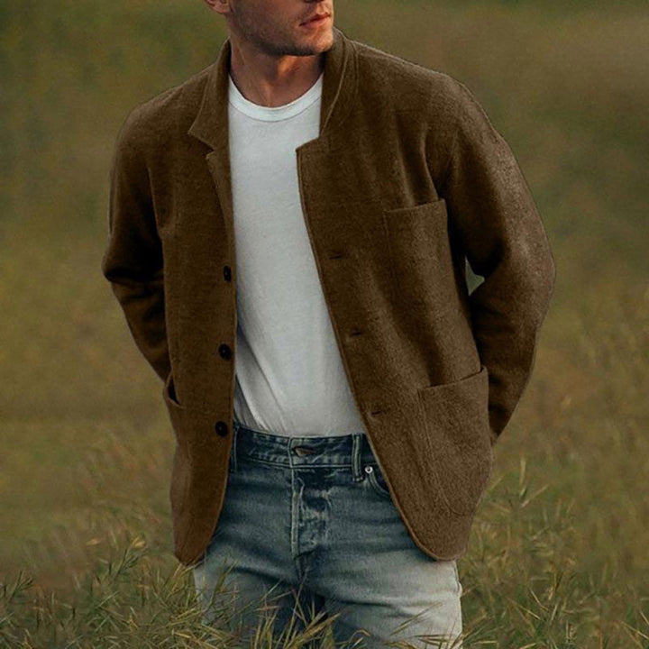 Herren lässige Wolljacke mit modernem Schnitt und praktischen Taschen