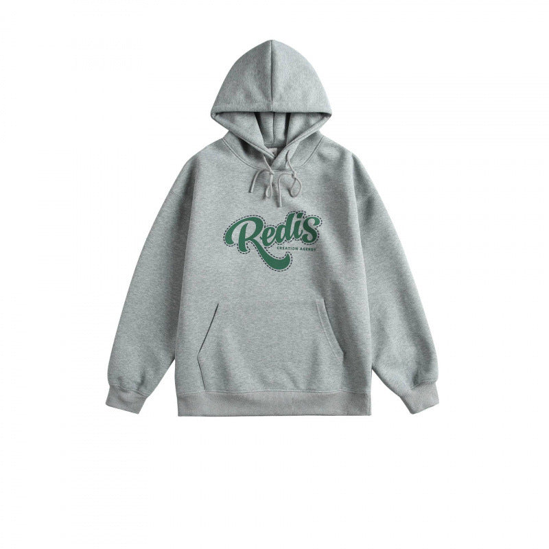 Unisex Oversize-Kapuzenpullover mit Kängurutasche, Logoprint und breitem Rippbund Nord Taschen