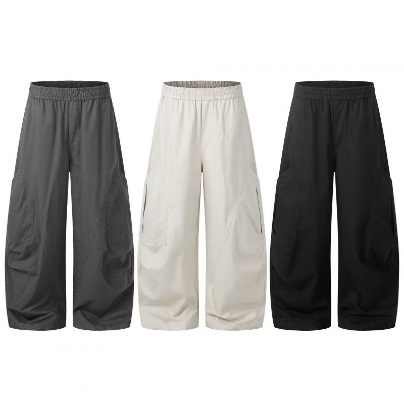 Damen Weite Cargo-Culotte-Hose mit elastischem Bund und multifunktionalen Aufsatztaschen Nord Taschen
