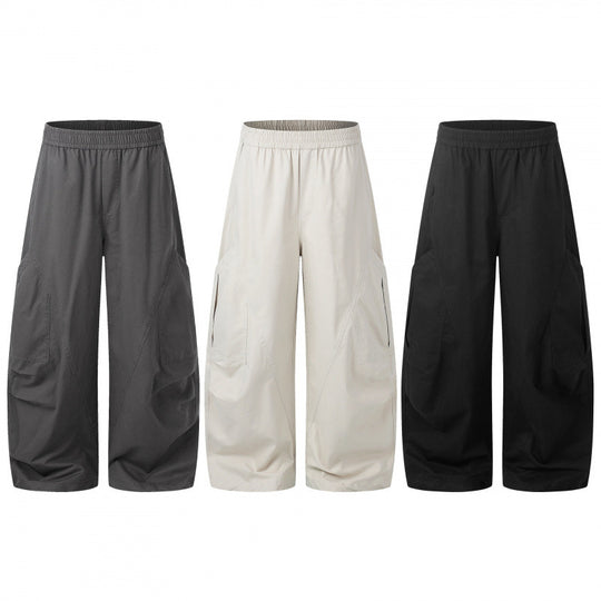 Damen Weite Cargo-Culotte-Hose mit elastischem Bund und multifunktionalen Aufsatztaschen Nord Taschen