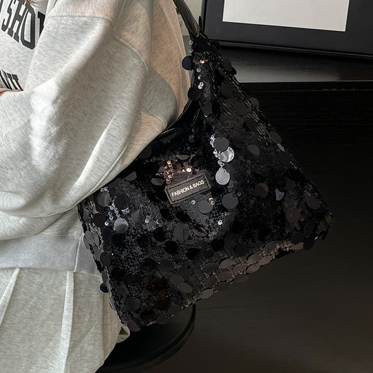 Damen Beuteltasche mit funkelndem Paillettenbesatz Nord Taschen