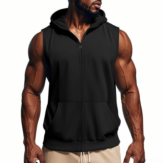 Herren ärmelloses Kapuzenshirt aus atmungsaktivem Material