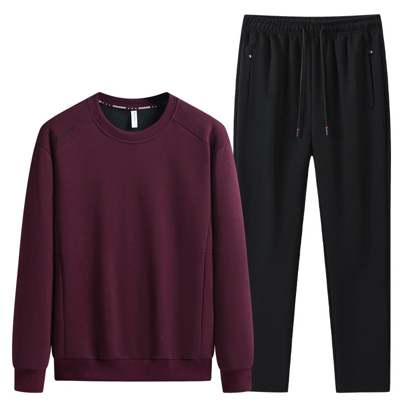 Herren Komfortables Mikrofleece-Trainingsset mit Rundhals‑Sweatshirt & tapered Jogginghose Nord Taschen
