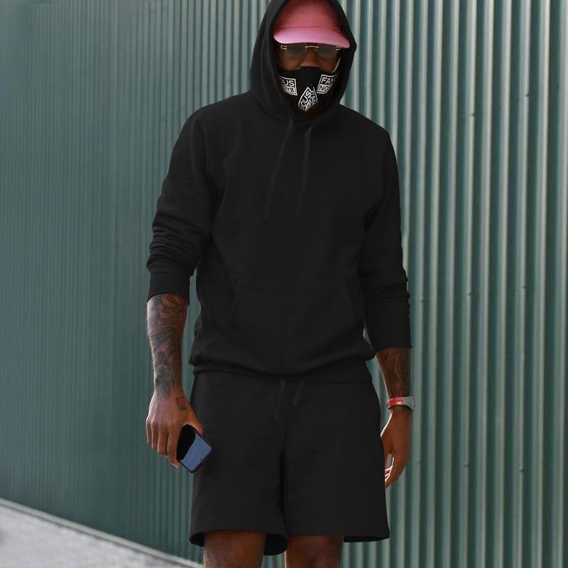 Herren Hoodie-Shorts-Set mit Kängurutasche