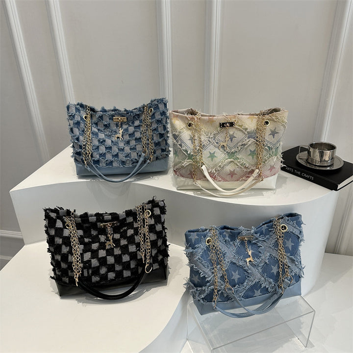Damen modische Handtasche mit fransigem Sternenmuster Nord Taschen