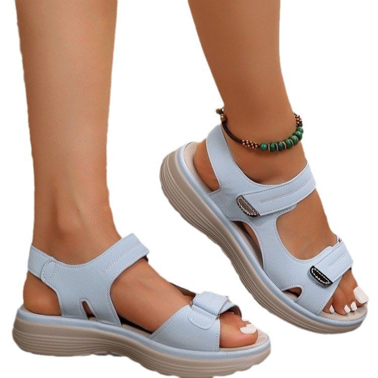 Damen Komfortsandalen mit verstellbaren Klettverschlüssen und ergonomischem Fußbett Nord Taschen