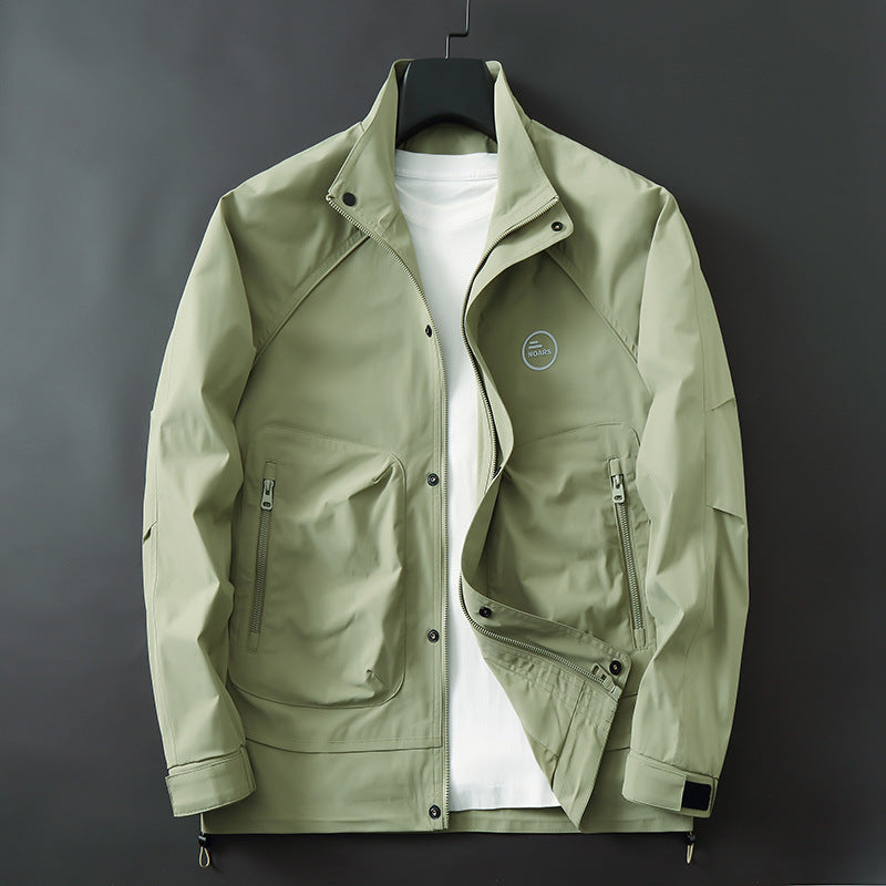 Herren Leichte technische Softshell-Übergangsjacke mit Stehkragen und verdeckter Reißverschlussleiste Nord Taschen