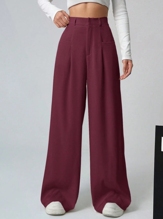 Damen Weite Bundfaltenhose