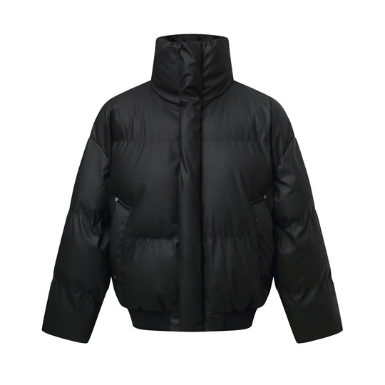 Damen Kurz geschnittener Stepp-Winterparka mit hohem Stehkragen und geripptem Saum Nord Taschen