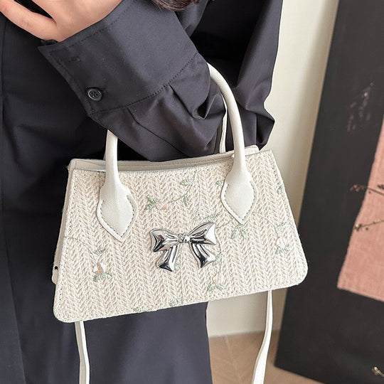 Damen Mini-Tasche mit floralem eingewebtem Design und stilvollem Schleifendetail Nord Taschen