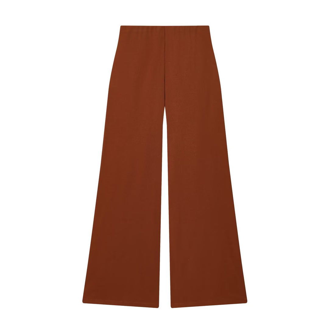 Damen Zweiteiliges Loungewear-Set mit gedrehtem Saumdetail und weiter Highwaist-Hose Nord Taschen