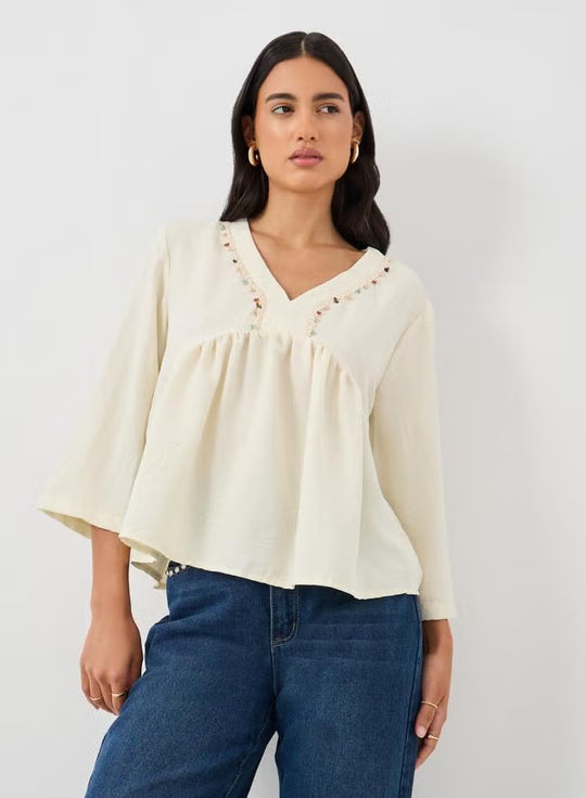 Damen Lockere Bluse mit eingearbeiteten Details Nord Taschen