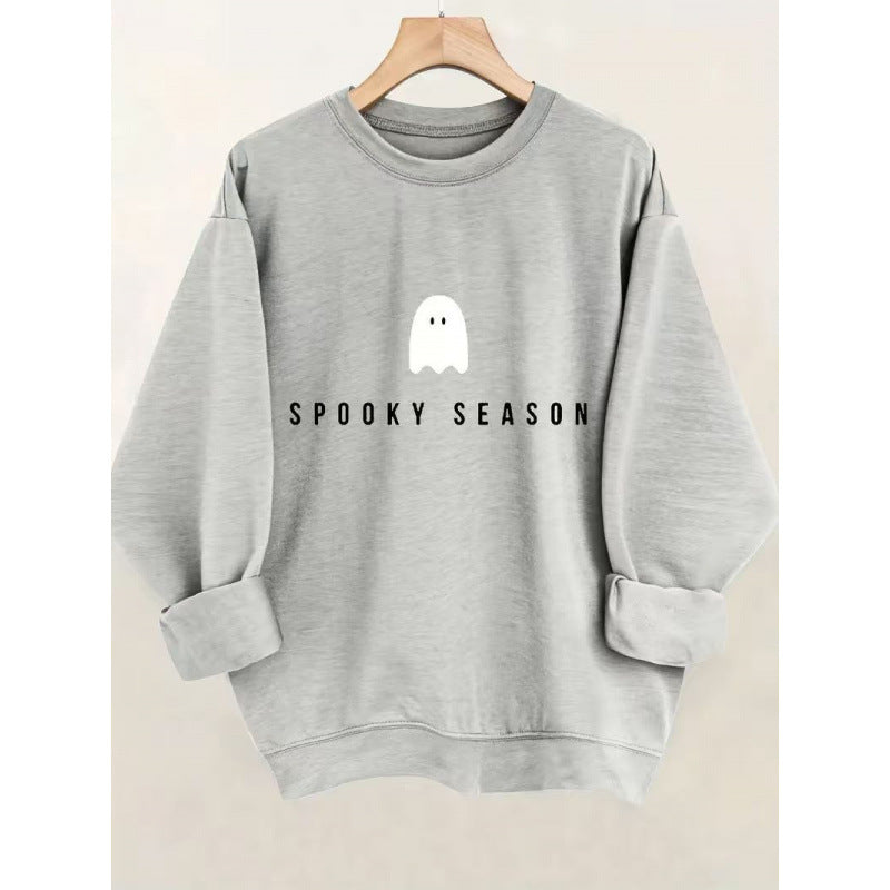 Unisex lässiges Halloween Sweatshirt mit Gespenst-Print und Oversize-Schnitt Nord Taschen