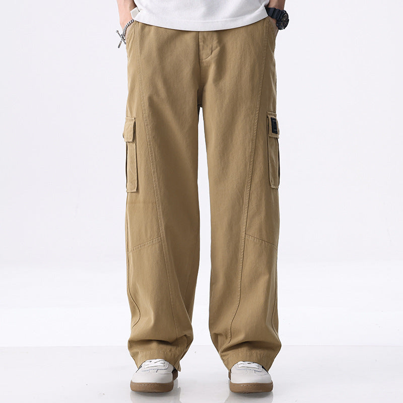 Herren weit geschnittene Baumwoll-Cargohose mit aufgesetzten Beintaschen und Relaxed-Fit Nord Taschen