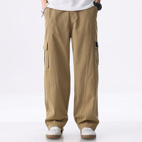 Herren weit geschnittene Baumwoll-Cargohose mit aufgesetzten Beintaschen und Relaxed-Fit Nord Taschen