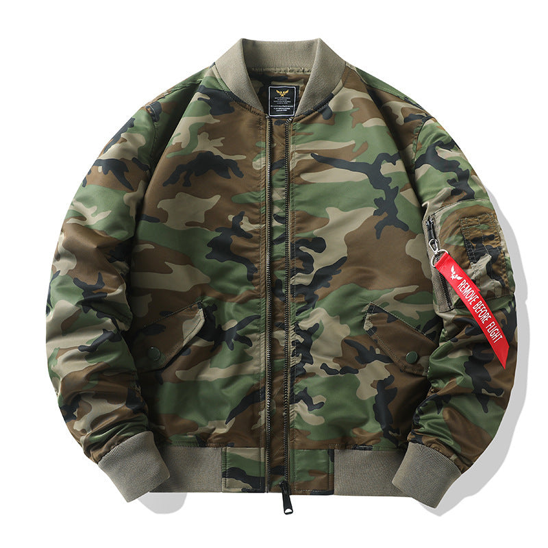 Herren Aviator-Bomberjacke im Military-Utility-Look mit Ärmeltasche und auffälligem Flugbändchen Nord Taschen