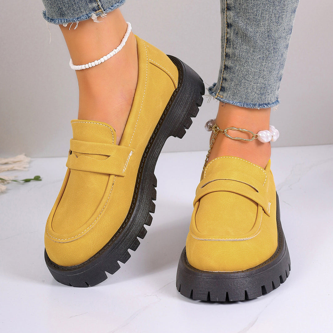 Damen Grobsohlen-Loafer in Veloursoptik mit Komfortfußbett Nord Taschen
