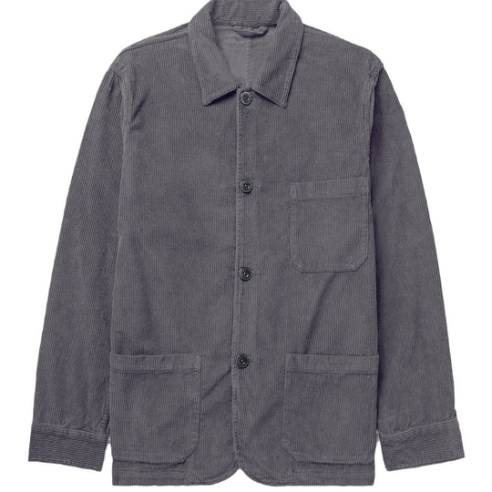 Herren Cord-Workerjacke mit Hemdkragen und aufgesetzten Taschen Nord Taschen