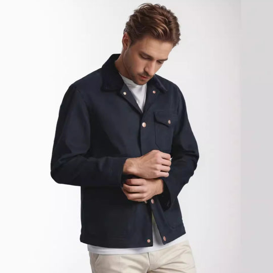 Herren robuste Canvas-Chorejacke mit Cordkragen und aufgesetzten Pattentaschen Nord Taschen
