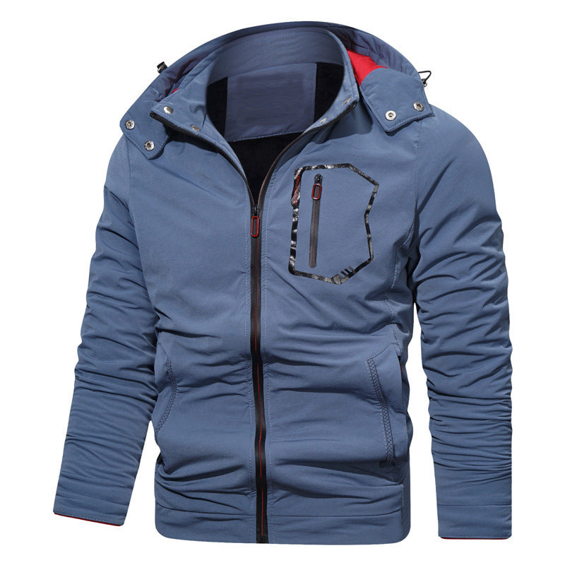 Herren leichte Softshell-Kapuzenjacke mit wasserabweisender Brusttasche und verdecktem Reißverschluss Nord Taschen