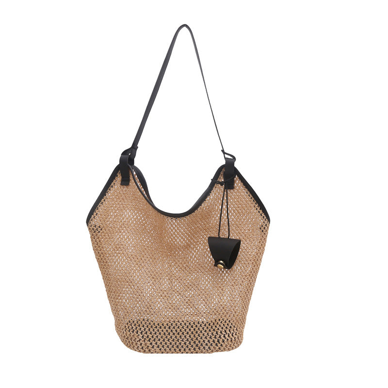Damen geflochtene Henkeltasche mit eleganten Lederakzenten Nord Taschen