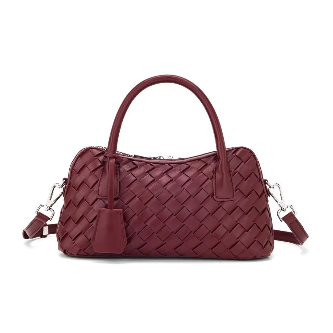 Damen handgefertigte Lederhandtasche mit geflochtenem Design Nord Taschen