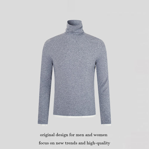 Herren Slim-Fit Rollkragen-Feinstrickshirt mit Melange-Jersey und Stretch Nord Taschen