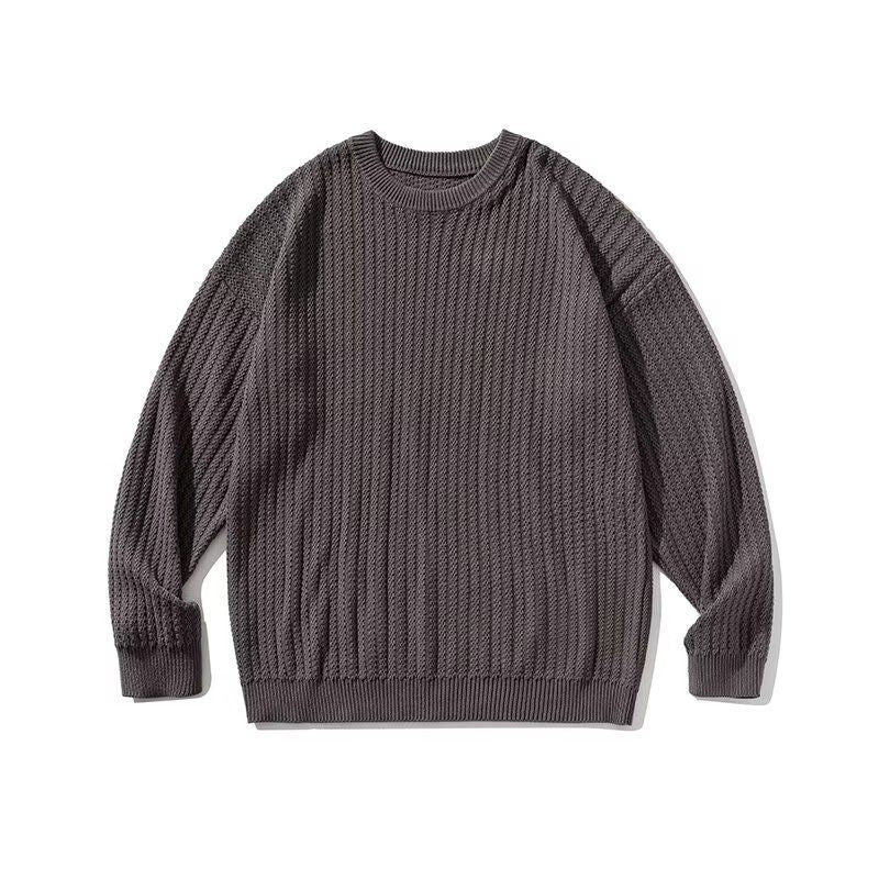 Herren Gemütlicher Grobstrickpullover mit Rundhalsausschnitt Nord Taschen