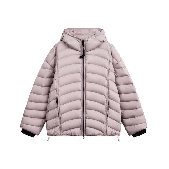 Damen Leichte Steppdaunenjacke mit Kapuze und verstellbarem Saum Nord Taschen