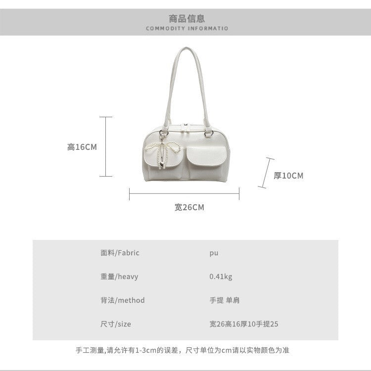 Damen modische Handtasche mit perlenbesetztem Anhänger und praktischen Fächern Nord Taschen