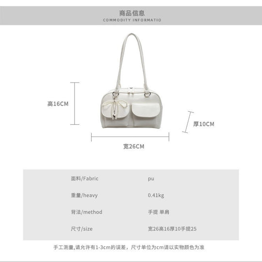 Damen modische Handtasche mit perlenbesetztem Anhänger und praktischen Fächern Nord Taschen
