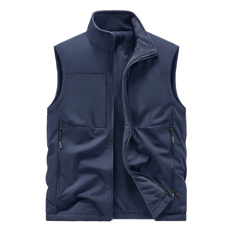 Herren Leichte technische Outdoor‑Weste mit Stehkragen, Netzfutter und Reißverschlusstaschen Nord Taschen