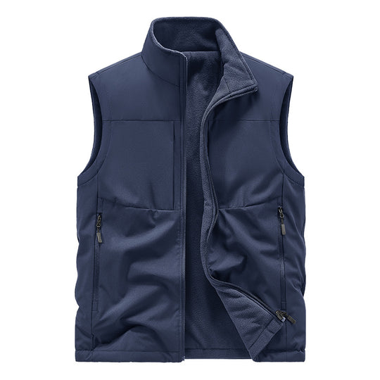 Herren Leichte technische Outdoor‑Weste mit Stehkragen, Netzfutter und Reißverschlusstaschen Nord Taschen