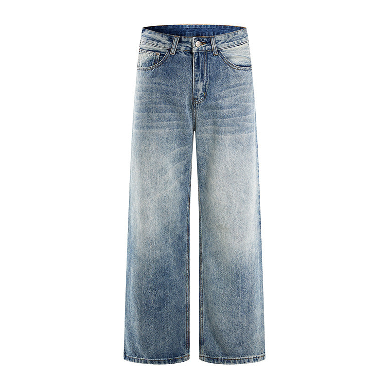 Damen Hochgeschnittene Palazzo-Jeans aus Denim mit Vintage-Waschung Nord Taschen