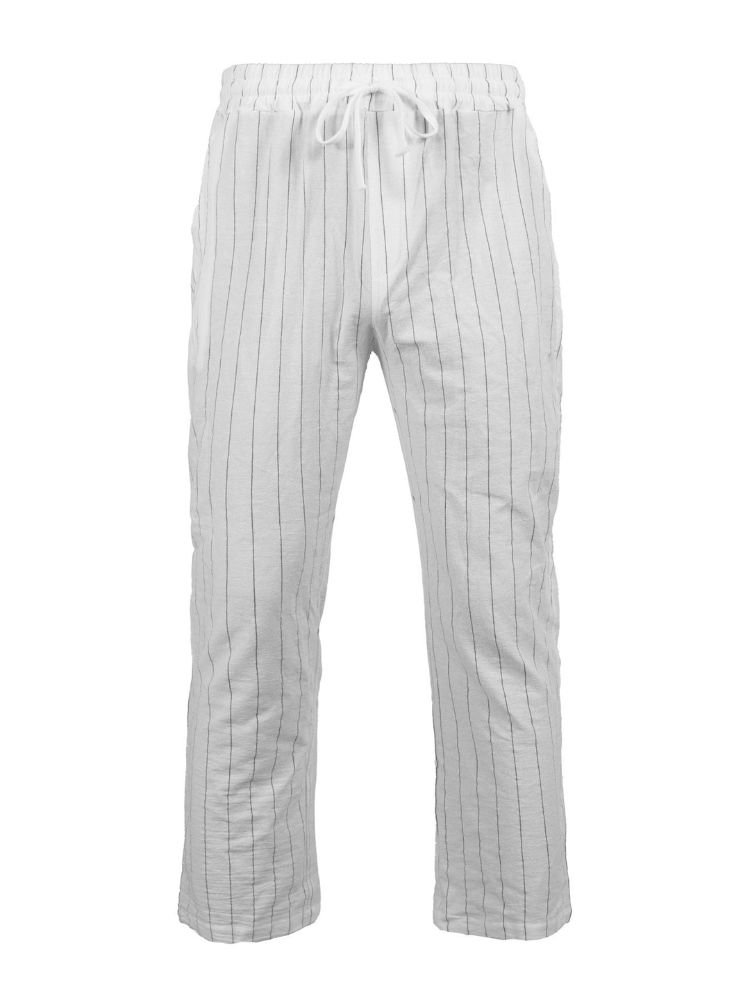 Herren Entspannte Pinstripe-Freizeithose mit elastischem Bund und Kordel Nord Taschen